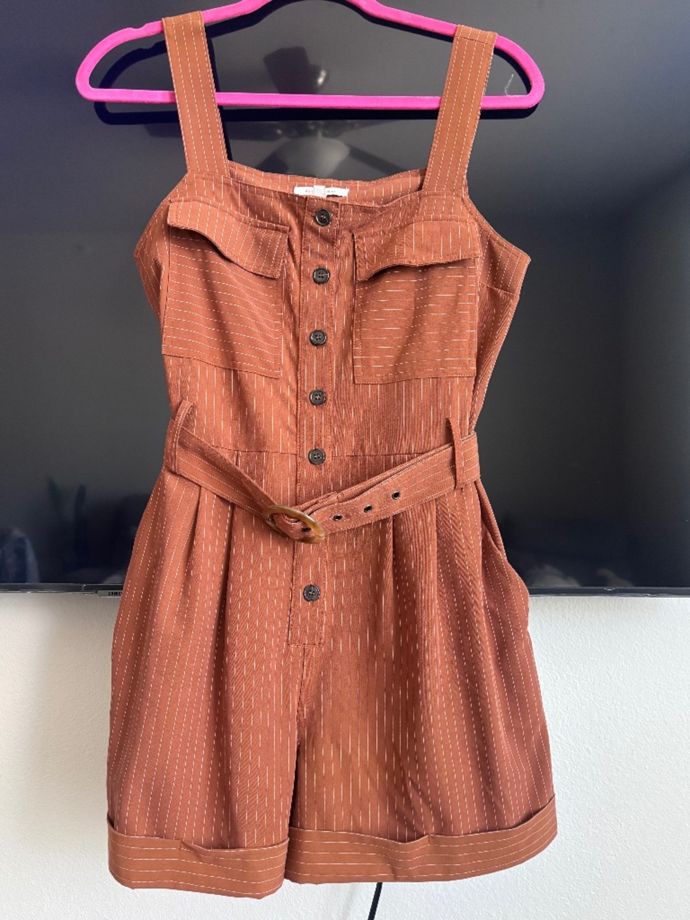 Burnt Sienna Pin Striped Romper